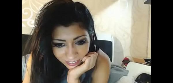  Cute brunette talking on webcam showing her tits